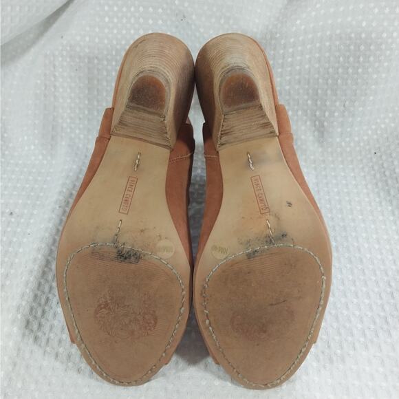 VINCE CAMUTO! FAWN BEIGE/TAN VEGAN SUEDE LEATHER LADDER FRONT HEELS! SZ 10M - Picture 9 of 11